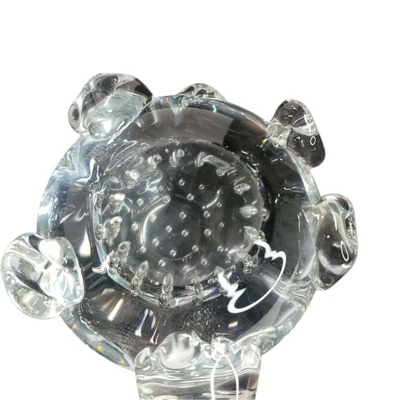 Art Glass Turtle Controlled Bubbles Sculpture Paperweight Vintage - Picture 5 of 9